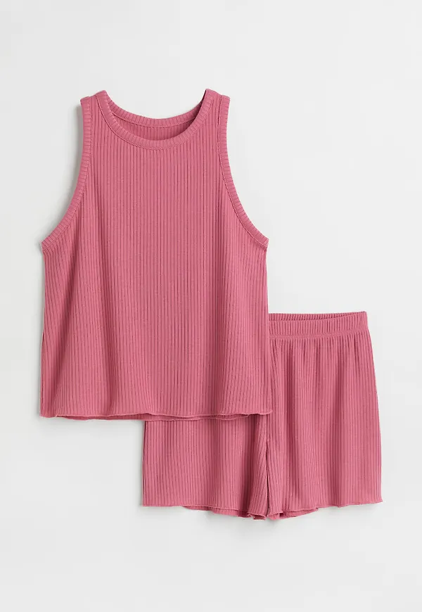 H & M - Ribbad pyjamas - Rosa