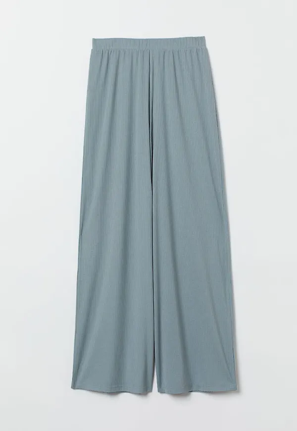 H & M - Ribbad pyjamasbyxa - Turkos