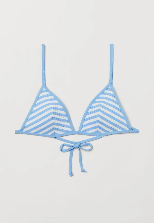 H & M - Ribbad trekantsbikini-bh - Blå