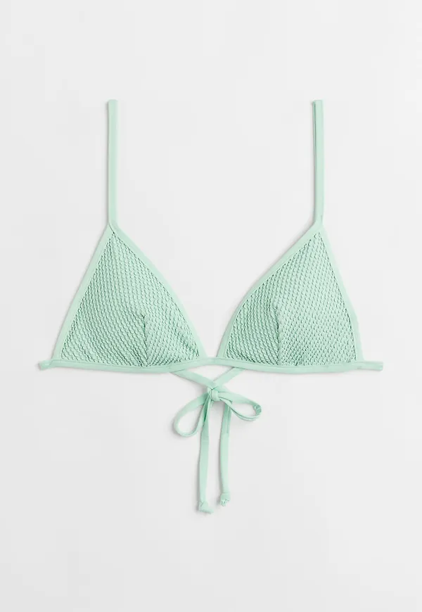 H & M - Ribbad trekantsbikini-bh - Grön