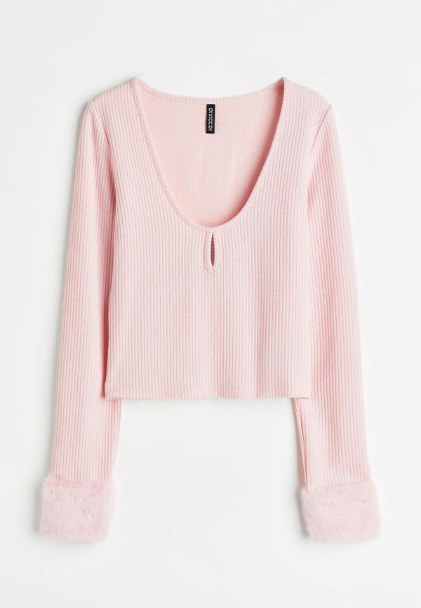 H & M - Ribbad tröja - Rosa