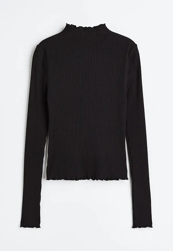H & M - Ribbad tröja - Svart