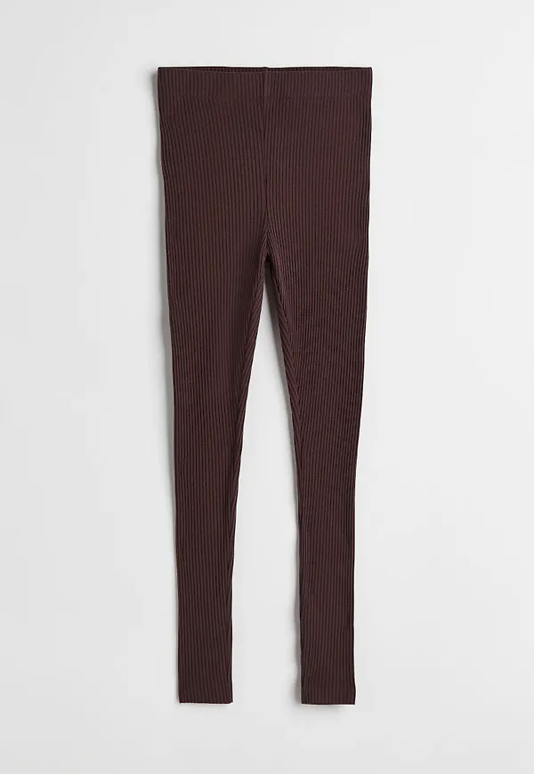 H & M - Ribbade leggings - Brun