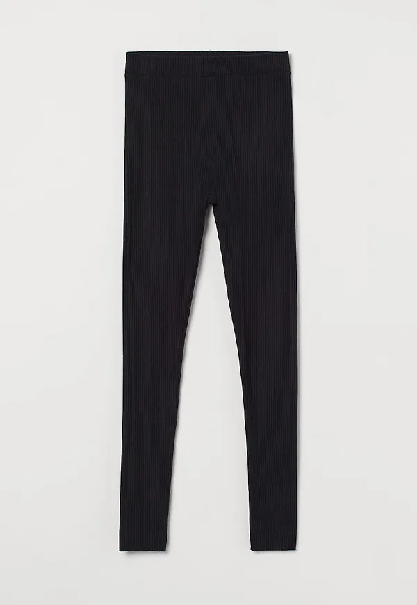 H & M - Ribbade leggings - Svart