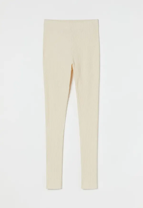 H & M - Ribbade leggings - Vit