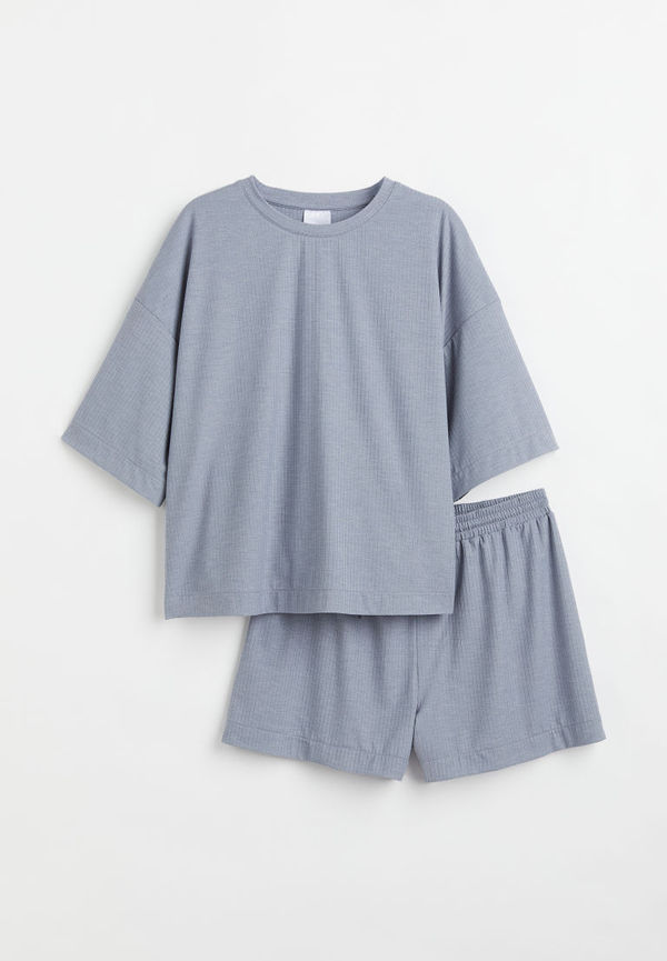 H & M - Ribbed pyjamas - Blå