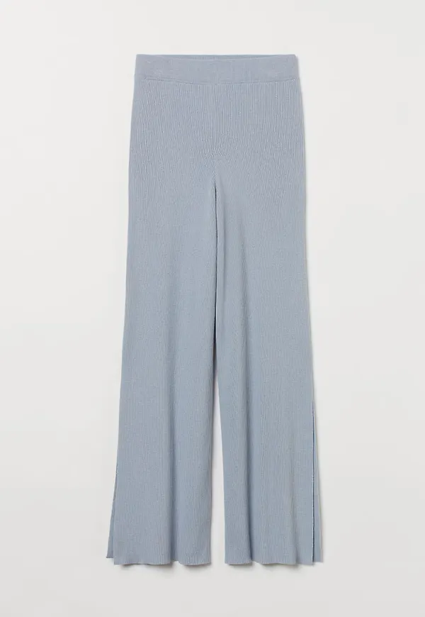 H & M - Ribbstickad byxa - Blå