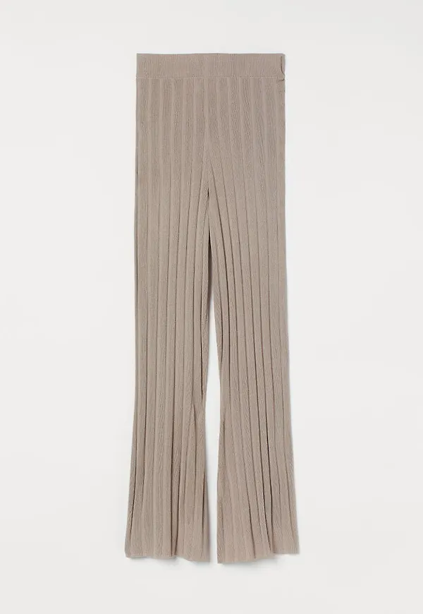 H & M - Ribbstickad byxa - Brun