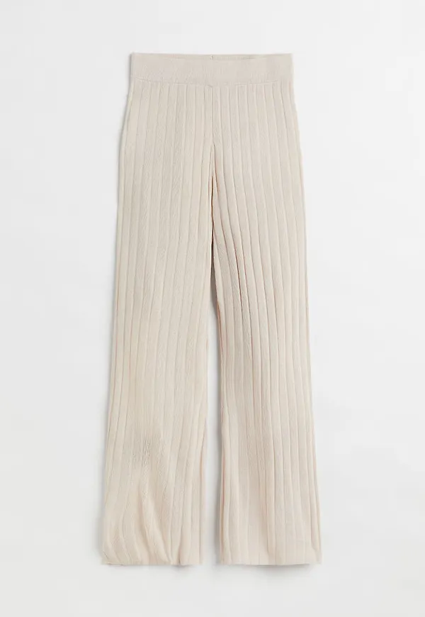 H & M - Ribbstickad byxa - Brun