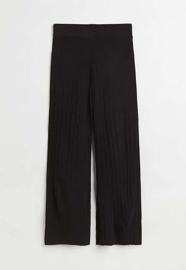 H & M - Ribbstickad byxa - Svart