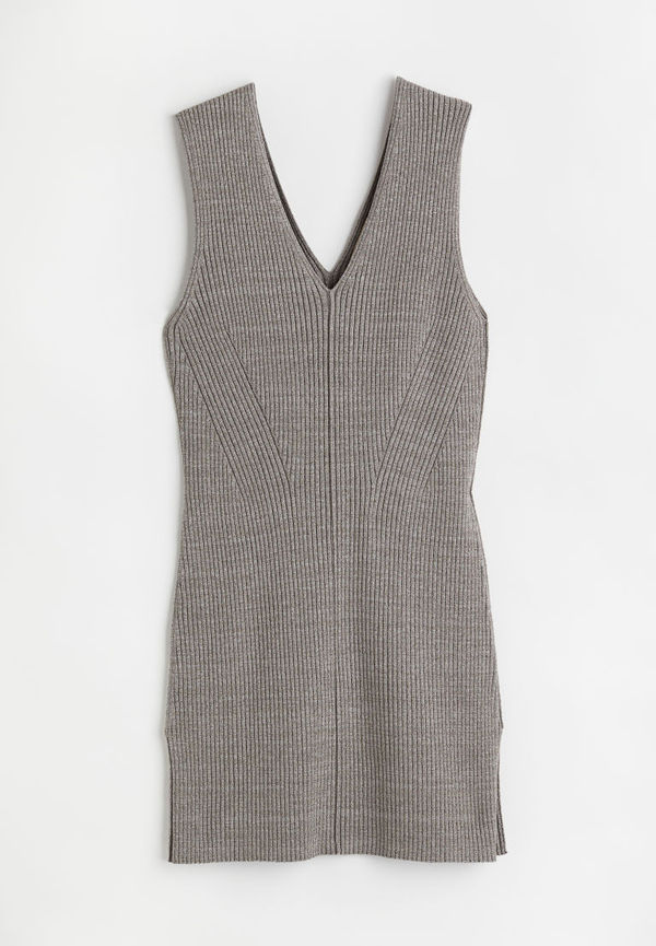H & M - Ribbstickad glittertopp - Brun
