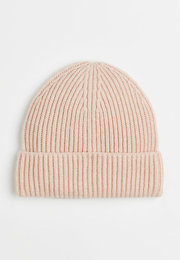 H & M - Ribbstickad mössa - Orange