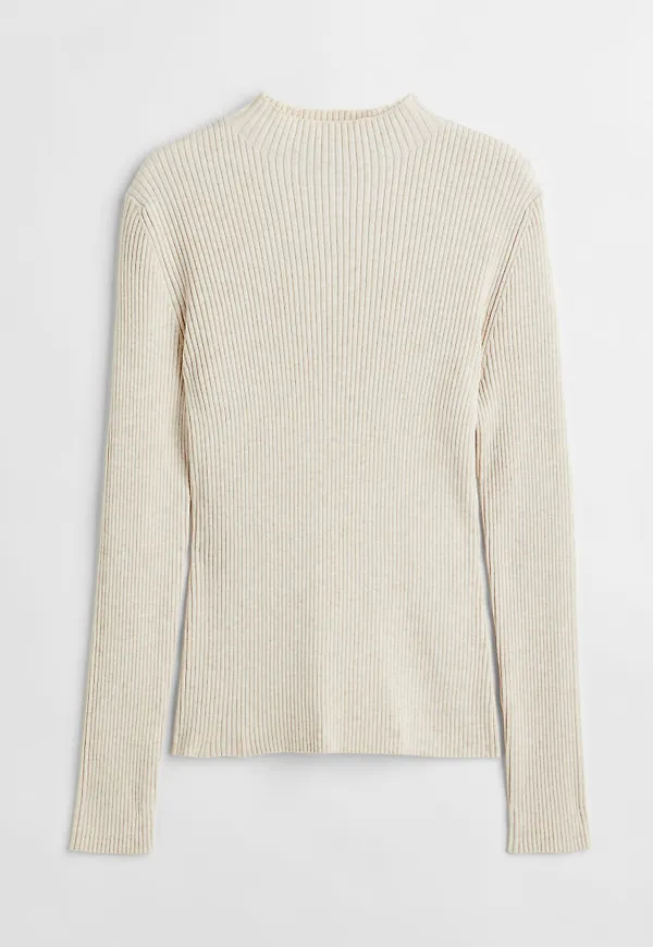 H & M - Ribbstickad tröja - Beige