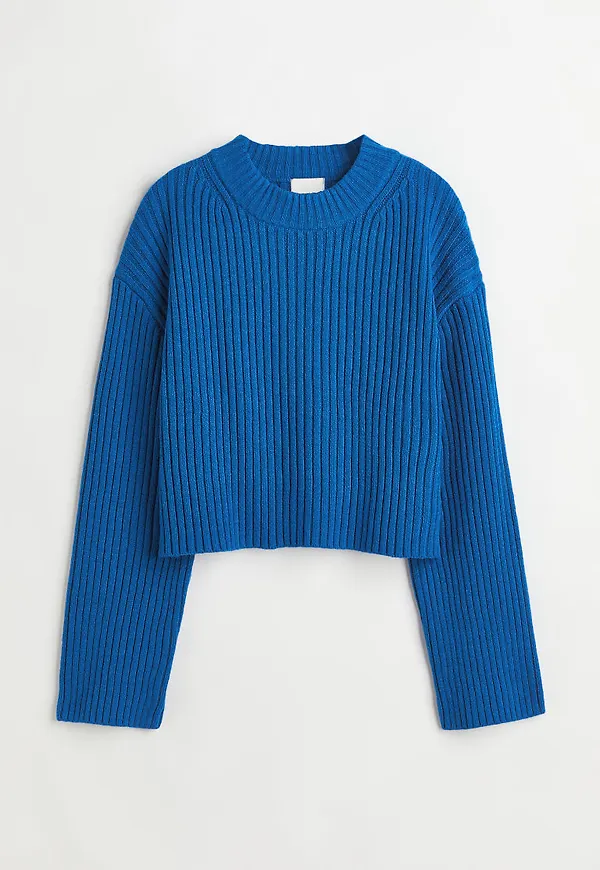 H & M - Ribbstickad tröja - Blå