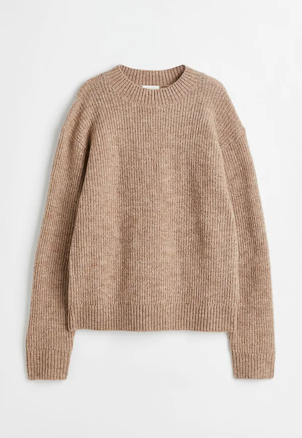 H & M - Ribbstickad tröja - Brun