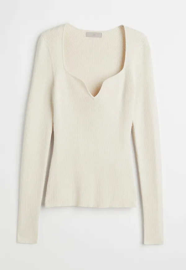 H & M - Ribbstickad tröja - Brun