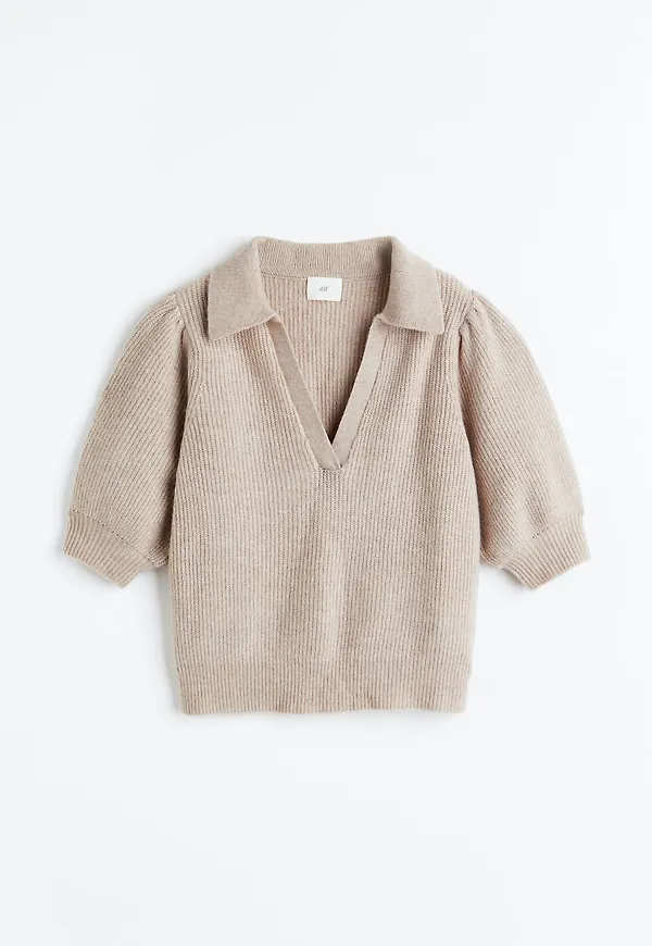 H & M - Ribbstickad tröja - Brun