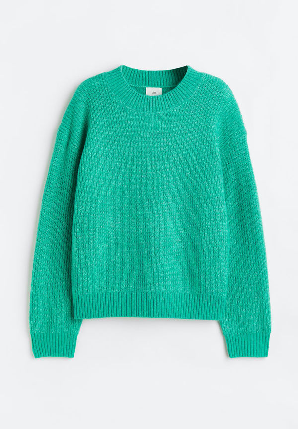 H & M - Ribbstickad tröja - Grön