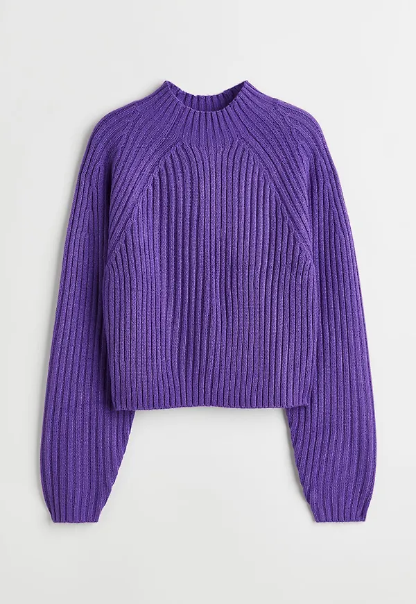 H & M - Ribbstickad tröja - Lila