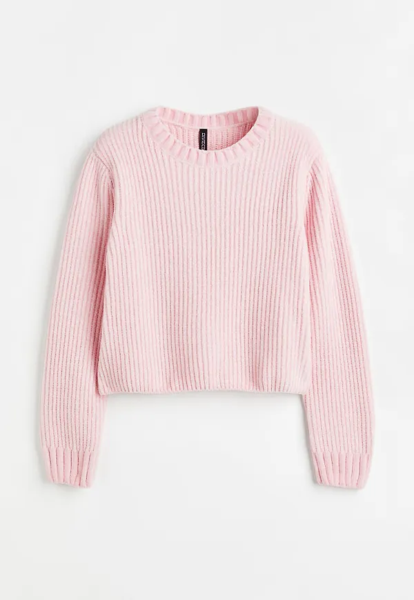H & M - Ribbstickad tröja - Rosa