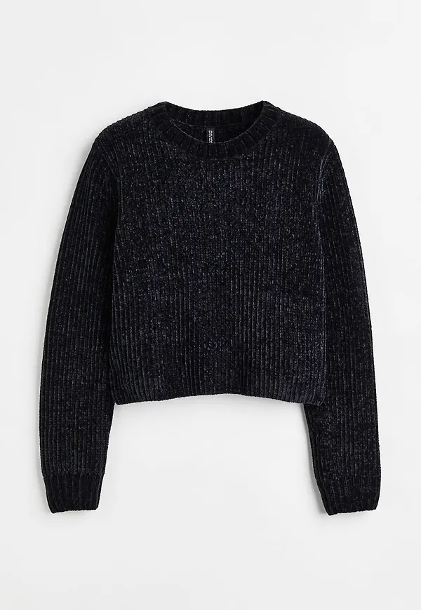 H & M - Ribbstickad tröja - Svart