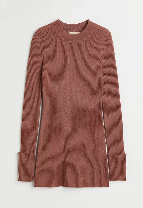 H & M - Ribbstickad ulltröja - Orange