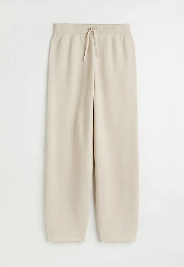 H & M - Rätstickad byxa - Beige