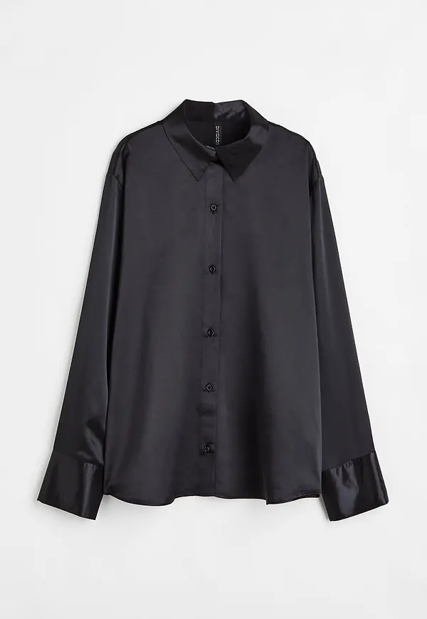 H & M - Satinskjorta - Svart