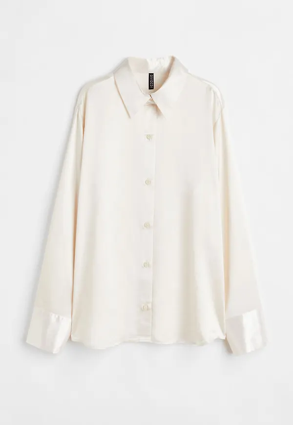 H & M - Satinskjorta - Vit
