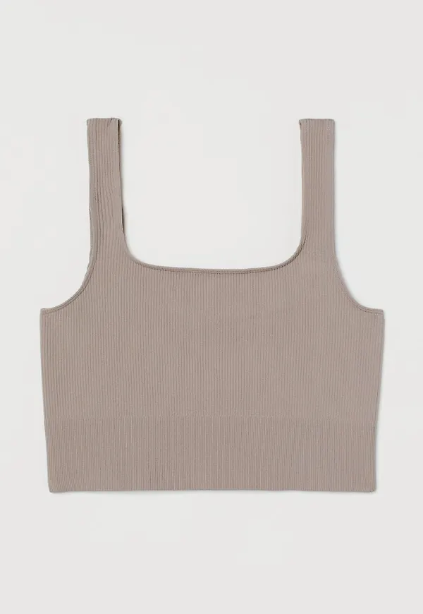 H & M - Seamless croptop - Brun