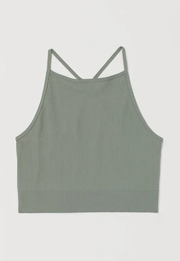 H & M - Seamless croptop - Grön