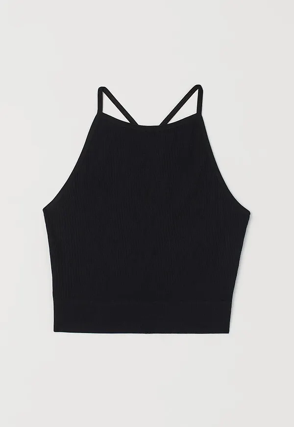 H & M - Seamless croptop - Svart
