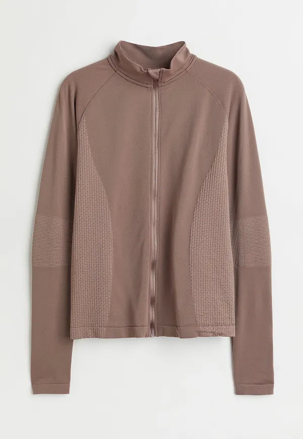 H & M - Seamless träningsjacka - Brun
