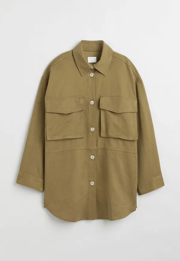 H & M - Skjortjacka - Grön