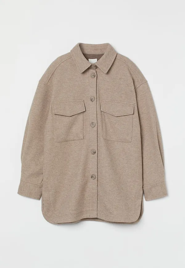 H & M - Skjortjacka i fleece - Beige