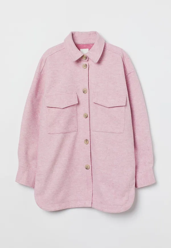 H & M - Skjortjacka i fleece - Rosa