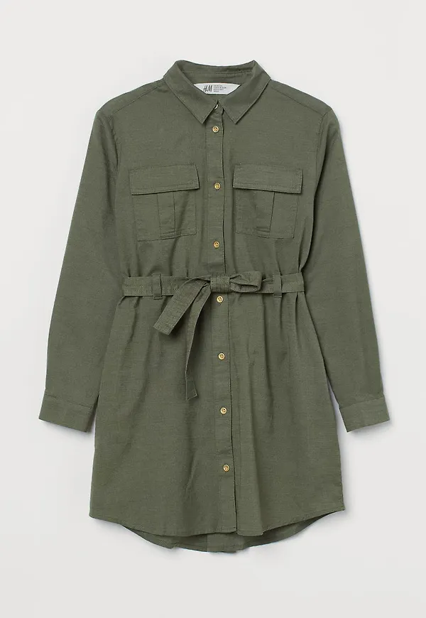 H & M - Skjortklänning - Grön