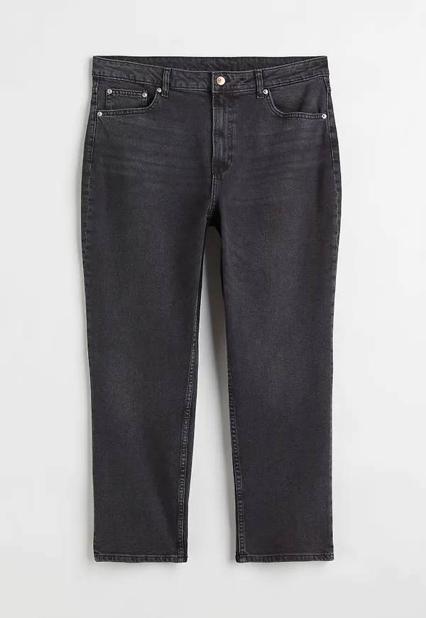 H & M - Slim Straight High Ankle Jeans - Grå
