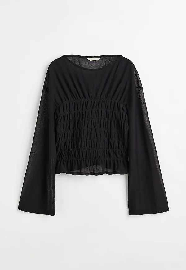H & M - Smockad topp - Svart