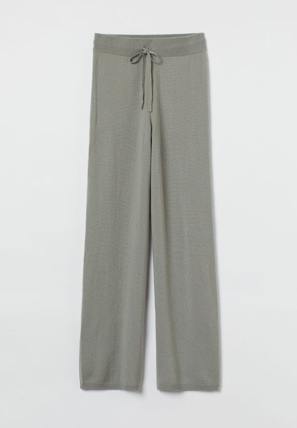 H & M - Stickad byxa i kashmir - Grön