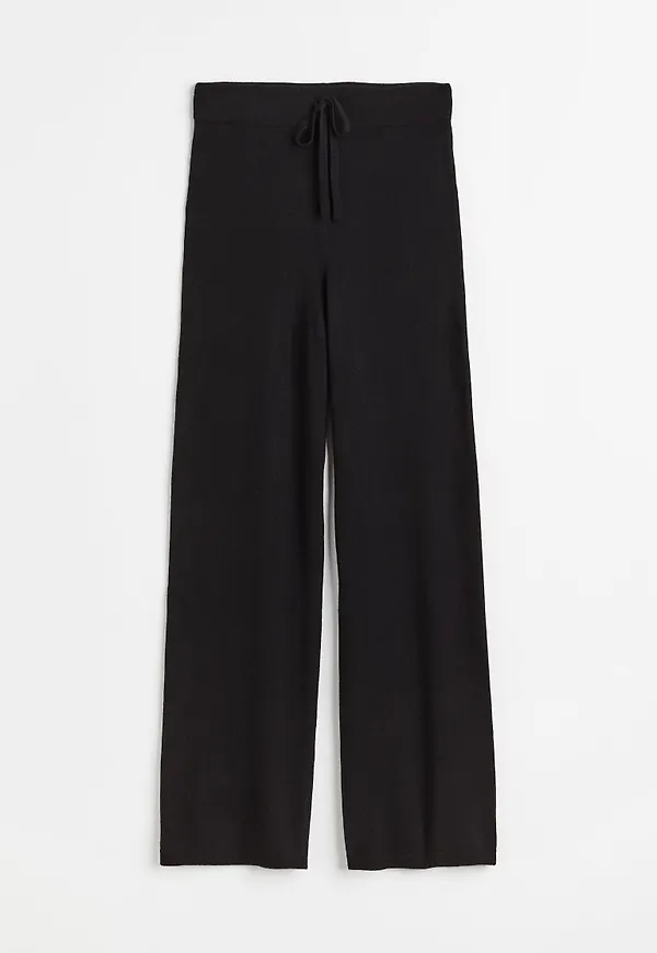 H & M - Stickad byxa i kashmir - Svart