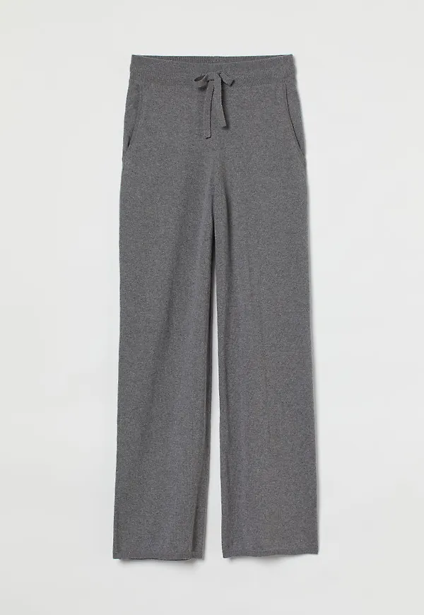 H & M - Stickad byxa i kashmirmix - Lila