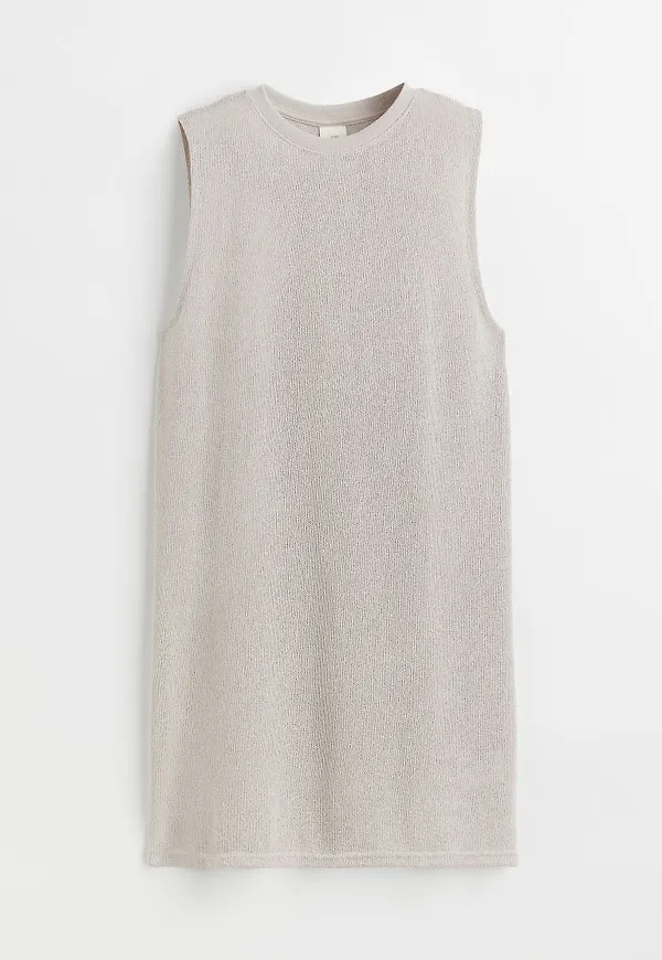 H & M - Stickad klänning - Beige
