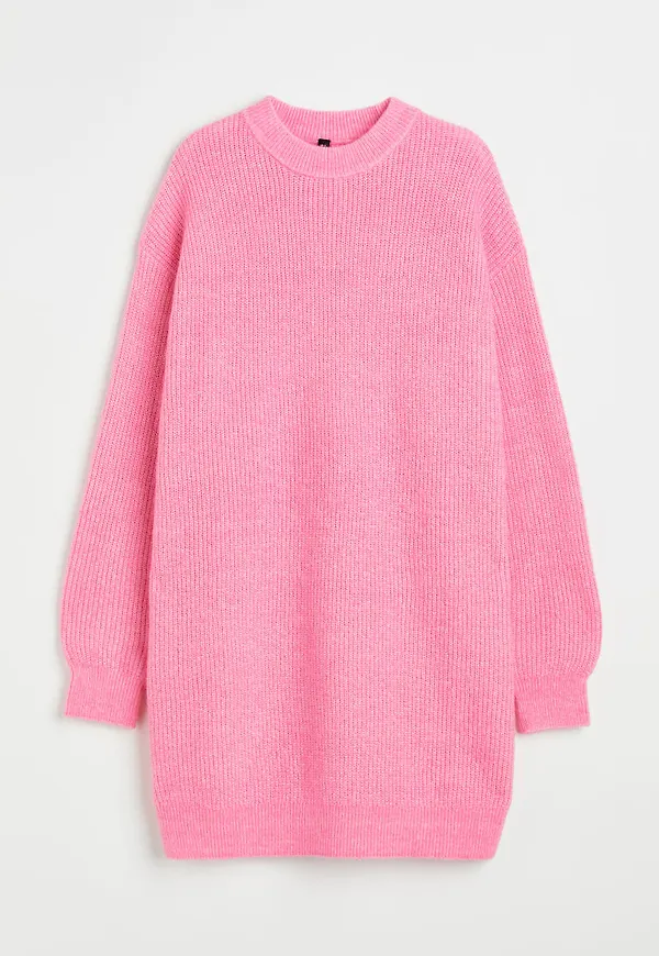 H & M - Stickad klänning - Rosa