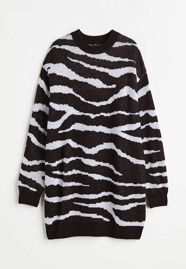 H & M - Stickad klänning - Svart