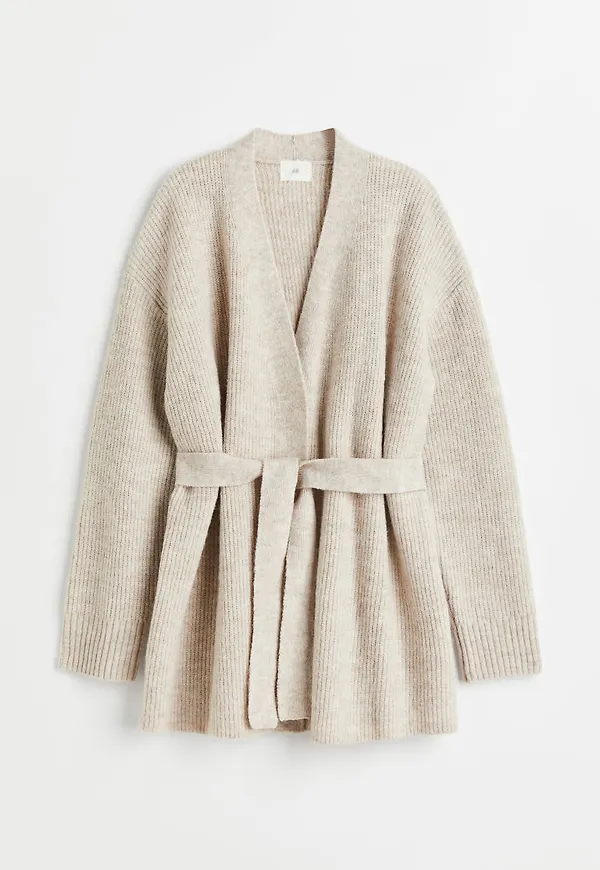 H & M - Stickad kofta - Beige