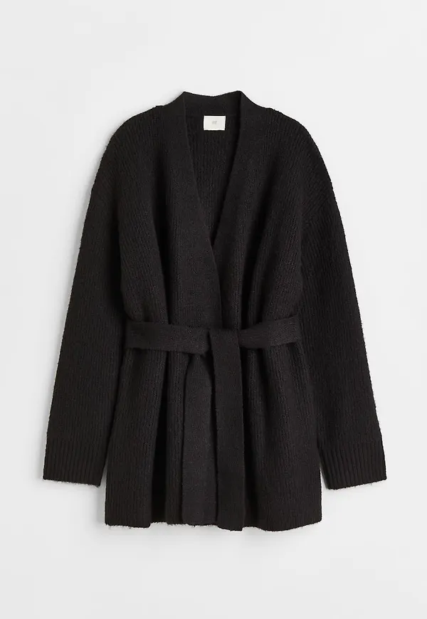 H & M - Stickad kofta - Svart