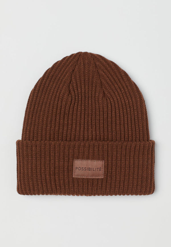 H & M - Stickad mössa - Beige