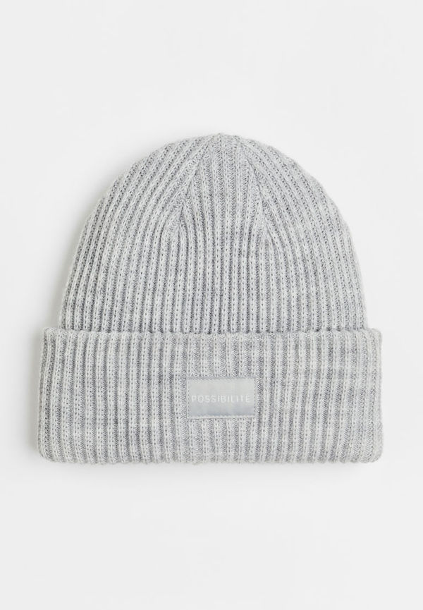 H & M - Stickad mössa - Grå