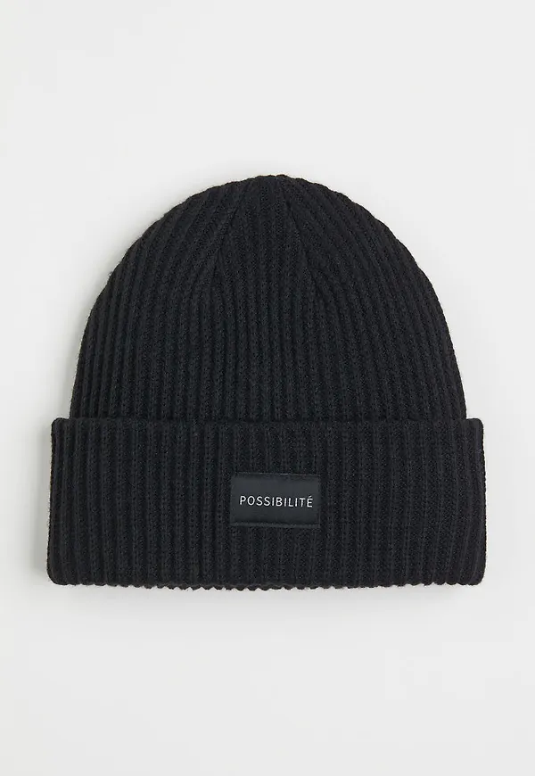 H & M - Stickad mössa - Svart